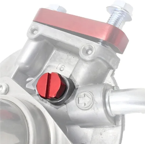 Vista 6 de Tornillo de purga de aire de aluminio Billet de repuesto para filtro de combustible diésel Duramax GM 2001-2017 Rojo