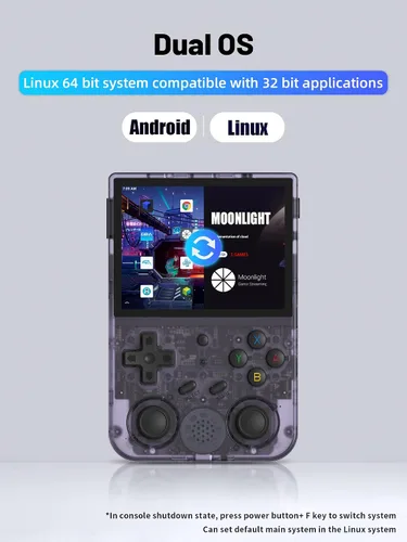 Vista 3 de Consola de juegos portátil retro RG353V, sistema operativo dual Android 11 y sistema Linux compatible con WiFi 5G Bluetooth 4.2, Moonlight