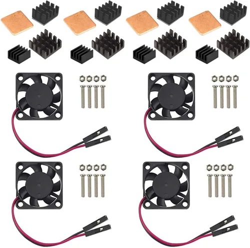 Vista 8 de Easycargo Raspberry Pi 4 Kit de ventilador de disipador de calor para refrigeración Raspberry Pi 5 4 3, 3, disipador de calor para ventilador