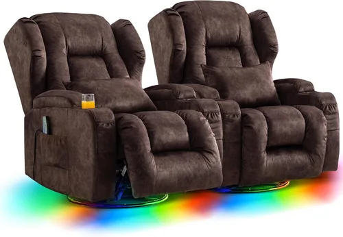 Vista 12 de DRMBOOK Sillas reclinables giratorias de doble motor con masaje y calor Gris