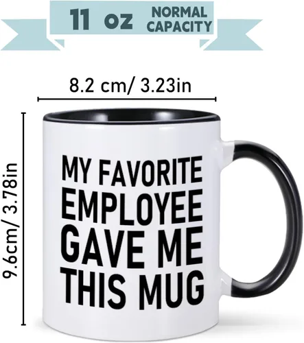 Vista 6 de Employee Gave Me This - Taza de café personalizada con texto fotográfico, divertida taza de café de jefe para mujeres y hombres, regalos