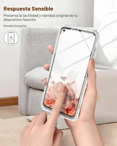 Vista 6 de SURITCH Funda para Moto G Stylus 5G (mármol), protector de pantalla integrado, a prueba de golpes, con purpurina