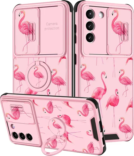 Vista 54 de Funda 2 en 1 para Samsung Galaxy S23 Ultra Flamingo para mujeres y niñas, diseño femenino de flamencos con cubierta deslizante para cámara y soporte