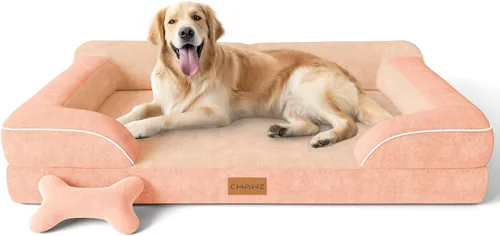 Vista 20 de CWAWZ Cama ortopédica para perros extra grandes, cama ortopédica para perros con espuma viscoelástica de gel refrescante, cama impermeable