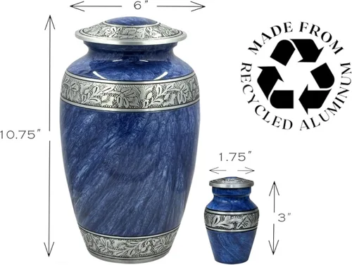 Vista 3 de Bold & Divine Urna para cenizas de mamá y papá, urna de cremación para cenizas de adultos, hombres y mujeres, urna decorativa funeraria para mujeres