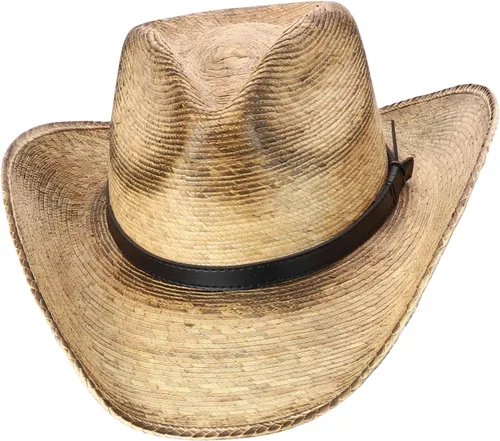 Vista 4 de Trendy Apparel Shop Sombrero de sol vaquero de ala ancha con diseño de trenza UPF 50+ Oscuro 2