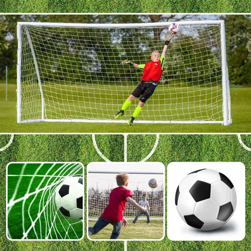 Vista 3 de Soccer Goal Net, Football Replacement Net Full Size Polyethylene Training Nets Soccer Net for 10x7ft 18x7ft 24x8ft Soccer Goals