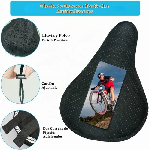 Vista 5 de Geronmine Funda de Asiento de Bicicleta de Gel Acolchada Cubiertas de Sillín de Bicicleta para Mujeres y Hombres, Funda de Cojín de Asiento