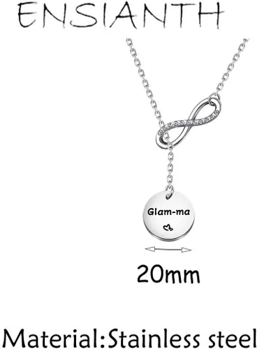 Vista 2 de ENSIANTH Collar de abuela Lariat Y - Regalo de cumpleaños de joyería familiar