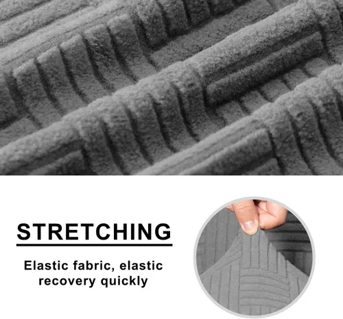 Vista 4 de Fundas de sofá reclinable de jacquard elástico de 7 piezas, funda de sofá esquinero de 5 asientos, en forma de L, fundas de sofá reclinable
