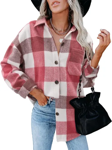 Vista 150 de ZOLUCKY Chaqueta de manga larga con botones para mujer, talla grande, blusas