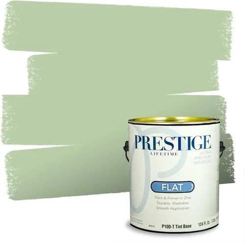 Vista 133 de PRESTIGE Pintura exterior e imprimación en uno, aloe, plano, 1 galón