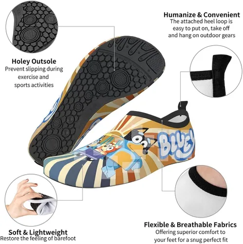 Vista 5 de NZHMZJK Zapatos de agua para niños y niñas, calcetines acuáticos de secado rápido, para natación, playa, yuga, ejercicio, deporte, piscina, camping
