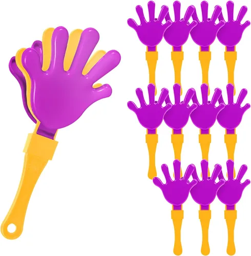 Vista 13 de Windy City Novelties Paquete de 12 mini pinzas de mano de 7 pulgadas, ruidosos de plástico para juegos deportivos, rallyes de pep, portones traseros