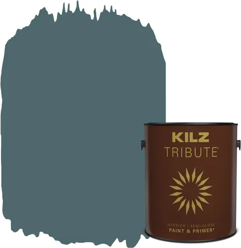 Vista 78 de KILZ TRIBUTE Pintura e Imprimación, Interior, Muestra de Color, Almost Aqua, 8 Onzas