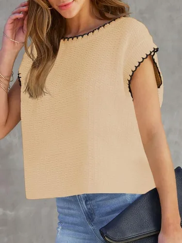 Vista 4 de ZAFUL Suéter de manga casquillo para mujer, chaleco de bloque de color, sin mangas, 2023, de moda, Y2K, recortado, de punto, sin botones