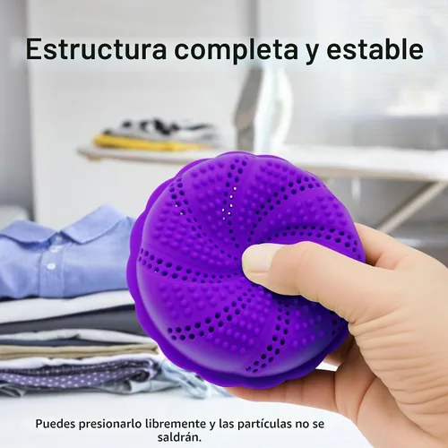 Vista 4 de Juego de 2 bolas de lavandería ecológicas para lavadora, alternativa de detergente natural para limpieza del hogar, suaves para ropa y telas