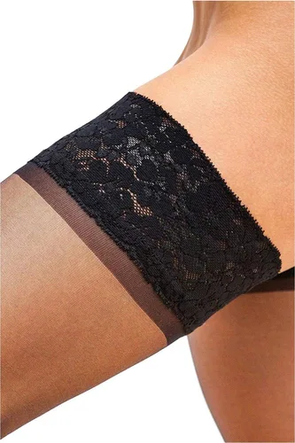 Vista 3 de sofsy Lace Thigh High Stockings Made in Italy Sheer Stockings for Women Lingerie Top Thigh High 1520 Den