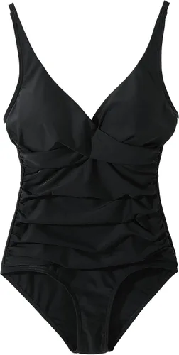 Vista 6 de Traje de baño de una pieza para mujer, con control de abdomen, sexy, retro, cuello en V