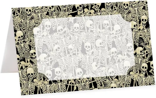 Vista 26 de Andaz Press Tarjetas de lugar con nombre de Halloween para colocar la mesa, etiquetas de alimentos en blanco para tarjetas de bufé de fiesta
