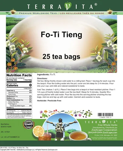 Vista 2 de Fo-Ti Tieng - Ho Shou Wu - Té (25 bolsitas de té, ZIN: 517021)