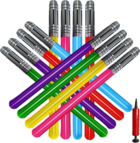 Vista 2 de smilixin - 13 juguetes inflables de espada de sable de luz, 6 colores Inflatable Lightsaber Swords for Themed Party,Inflatable Sword Toys Party