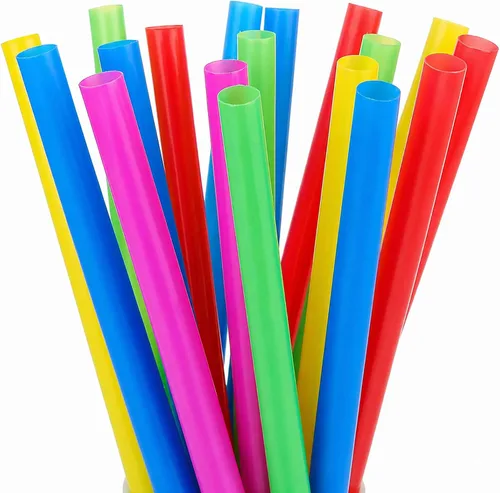 Vista 11 de ALINK Pajitas Jumbo para Batidos de Colores Brillantes Variados, Pajitas Anchas de Plástico Desechables para Batidos y Malteadas, Paquete de 100