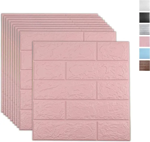 Vista 10 de 10 paneles de pared 3D negros, cobertura de 14.5 pies cuadrados, adhesivo imprimible con paneles de pared de espuma de polietileno autoadhesivos