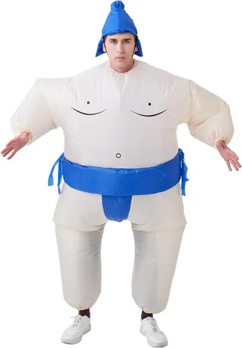 Vista 10 de Inflatable Sumo Costume for Adult, Blow Up Wrestling Suit Halloween Negro
