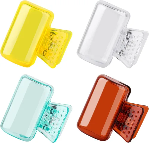 Vista 13 de Paquete de 4 fundas protectoras para cepillos de dientes de viaje, protector de cepillo de dientes, estuche protector de plástico portátil para Azul