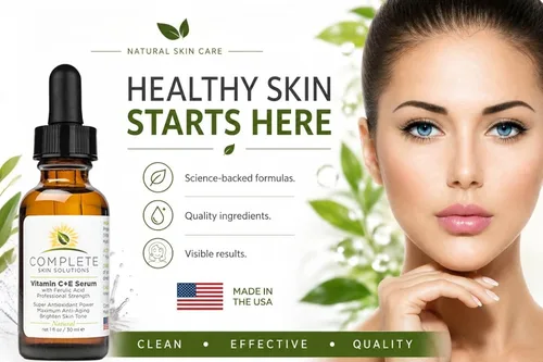 Vista 5 de Suero natural de vitamina C E con ácido ferúlico, 1 oz Ácido hialurónico