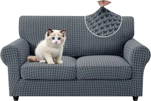 Vista 78 de MAXIJIN 2 fundas elásticas para sillón de sala de estar, fundas gruesas y suaves con brazos para perros, mascotas, protector de sofá individual