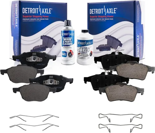Vista 124 de Detroit Axle - Pastillas de Freno Delantero Izquierdo Reemplazo de Pinza de Disco para Dodge Ram 1500 Dakota Mitsubishi Raider - Juego de 3 piezas
