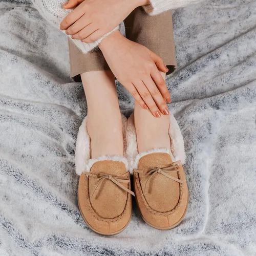 Vista 2 de RockDove Pantuflas estilo mocasín con purpurina Caroline para mujer