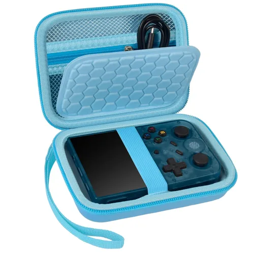 Vista 18 de PAIYULE Travel Case Compatible with RG353V/ RG353VS/ R36S Retro Handheld Game Console, Handheld Emulator Storage Holder Organizer, Android Game Beige
