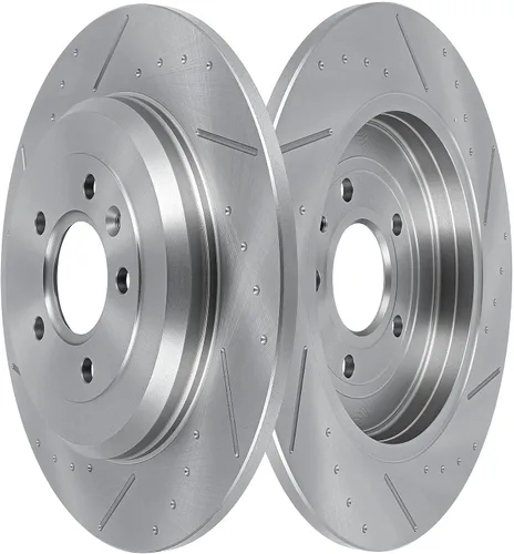 Vista 34 de SCITOO Rotores de freno trasero para Honda para CR-V 2002-2004 Frenos de disco perforados y ranurados Rotores de reemplazo: 31304 Brakes Kit Fit