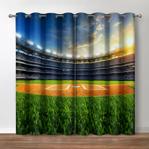 Vista 36 de Jekeno Cortinas opacas con palmeras oceánicas, playa, cielo, sol, decoración de paisaje marino para dormitorio, sala de estar, cortinas de ventana