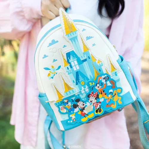Vista 4 de Loungefly - Mini-mochila Walt Disney World 50 exclusiva de Tienda multicolor