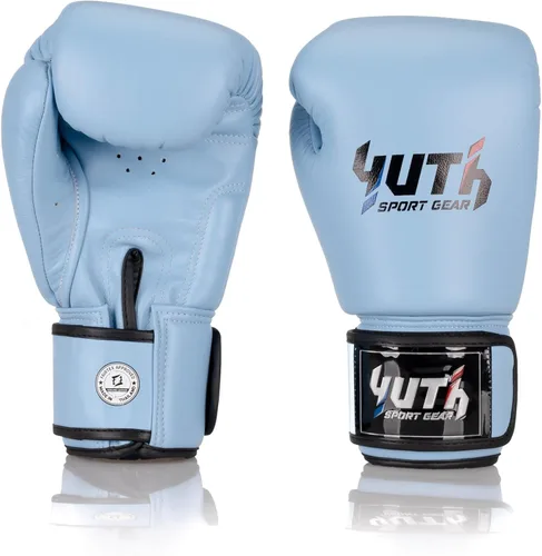 Vista 6 de Guantes de Muay Thai Guantes de boxeo tailandés de boxeo profesional Guantes de boxeo tailandés ligeros absorbentes de golpes MMA Kickboxing