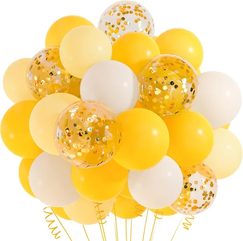 Vista 7 de TUPARKA Kit de globos de confeti de oro negro de 12 pulgadas, paquete de 60 globos metálicos dorados y negros para fiesta de cumpleaños, graduación