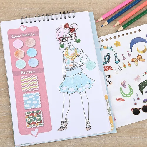 Vista 6 de Mr. Pen - Kit de cuaderno de bocetos de moda, cuaderno de bocetos de diseño de moda, kit de dibujo para niños