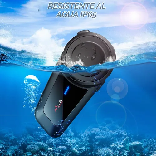 Vista 7 de MAXTO Auriculares Bluetooth M2 para motocicleta, intercomunicador BT5.0