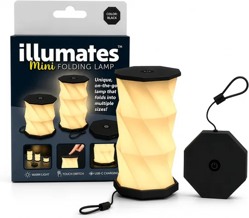 Vista 24 de Origami - Lámpara de escritorio LED plegable expandible – USB recargable y portátil – Luz de control táctil regulable con altura ajustable de hasta