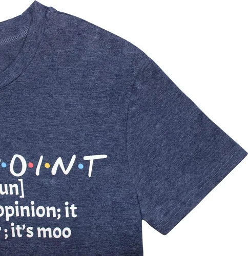 Vista 4 de It's a Moo Point - Camiseta de manga corta con cuello redondo y manga corta para mujer