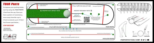 Vista 5 de PAR Perfect Putting Mirror "Tour Proto" Combo de 3ª generación con espejo de hombro - (diestro) - Sistema de puesta de gira #1 - La pelota se
