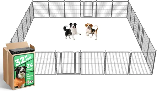 Vista 13 de FXW Aster - Corralito para perros diseñado para patio, 24 pulgadas, 8 paneles