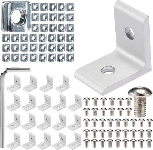 Vista 8 de BELLA BAYS 40Series 10Sets de conector interior negro en forma de L, conector de esquina oculta, accesorios de extrusión de aluminio 4040