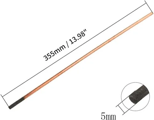 Vista 2 de Cobre recubierto de carbono 0.197x13.976 in carbono gouging Rod Copperclad electrodos 3pcs