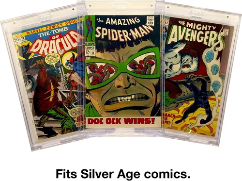 Vista 3 de Paquete de 5 unidades, pantalla magnética para cómics, losa de bricolaje, transparente, marco similar a la pared, se adapta a cómics actuales