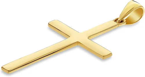 Vista 2 de Colgante de oro sólido de 14 quilates con cruz lisa para hombres